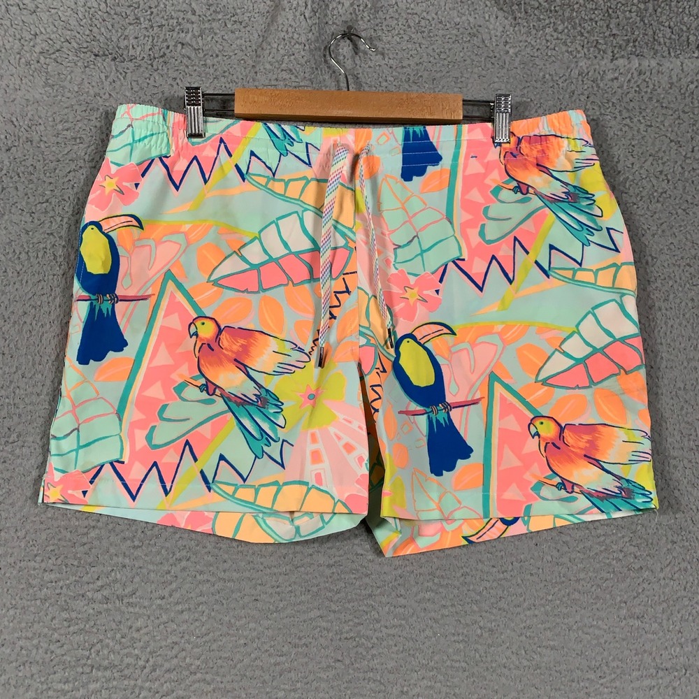Chubbies The Toucan Sams Swim Trunks Mens Medium Multi Color Retro Tropical 5.5"